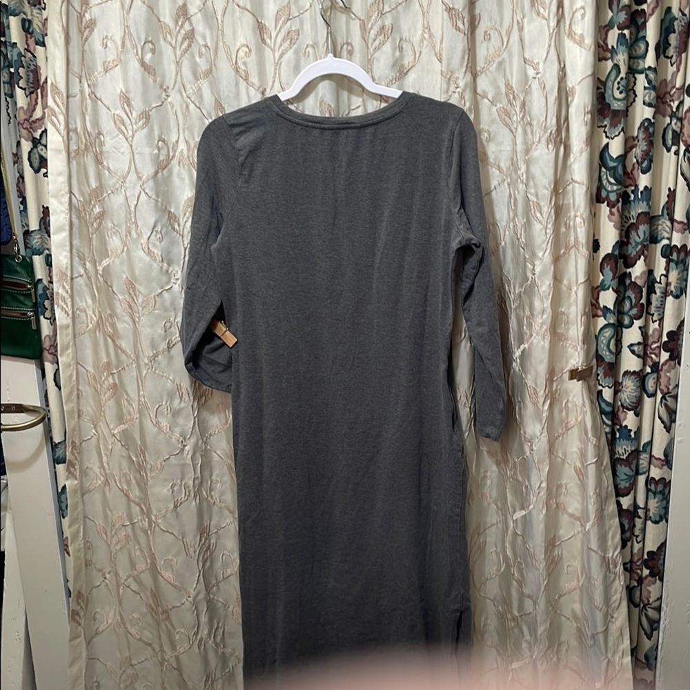 Toad & Co. Size M Gray Long Sleeve Dress - Picture 8 of 8